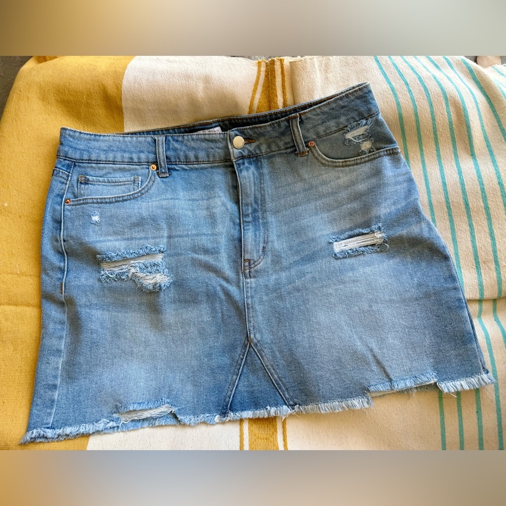 Tinseltown A-Line Blue Mini Skirt Night Out